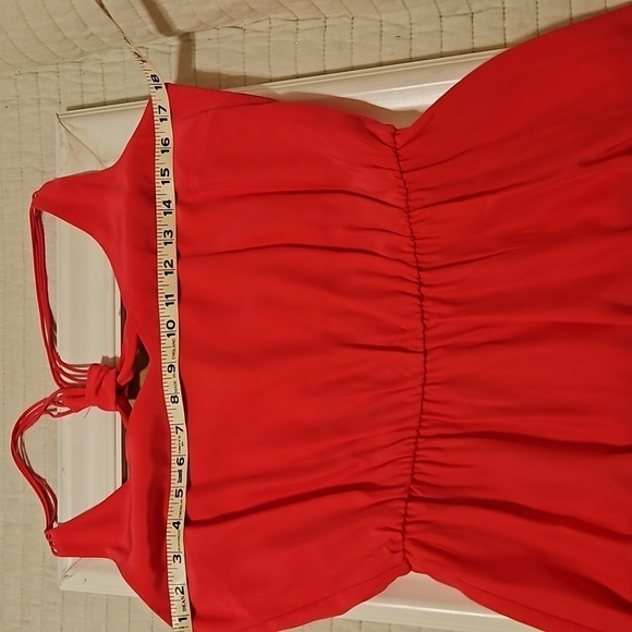Amanda Uprichard (Revolve) silk coral Racer back dress size Small - Picture 7 of 8